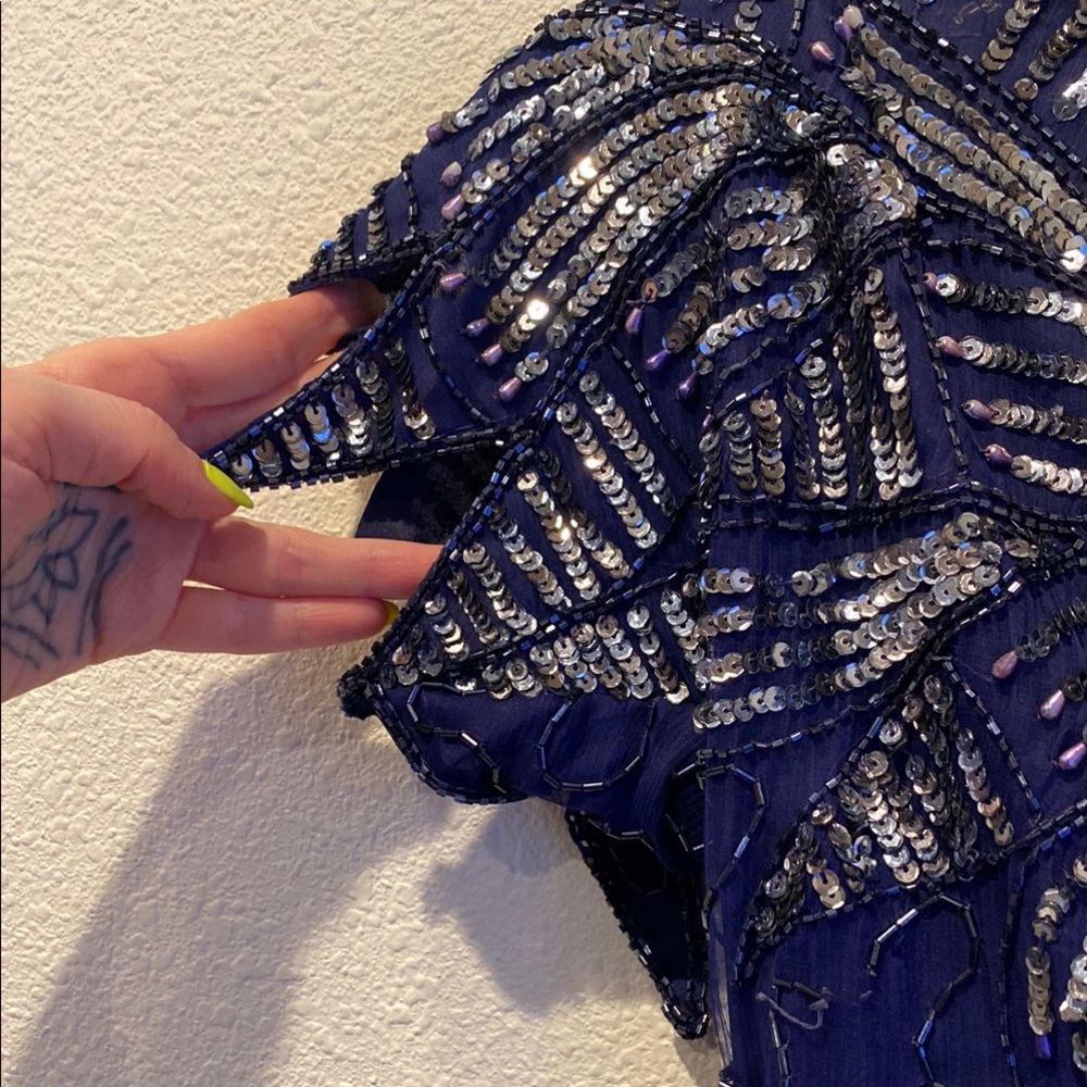 Vtg beaded Sequins Dress‎ - Picture 4 of 10